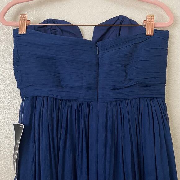 J. Crew Dress Womens Size 2 Blue Nadia Silk Pleated Chiffon Mini A-Line Cocktail - Picture 6 of 14